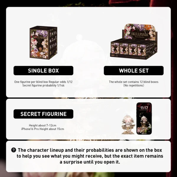 S577542ee531c4c8e9a5ab722705c877e3-1.webp POP MART SKULLPANDA Petals in Four Acts Series Figures 1/12PCS Blind Box POPMART Blind Box Cute Toy Mystery Box