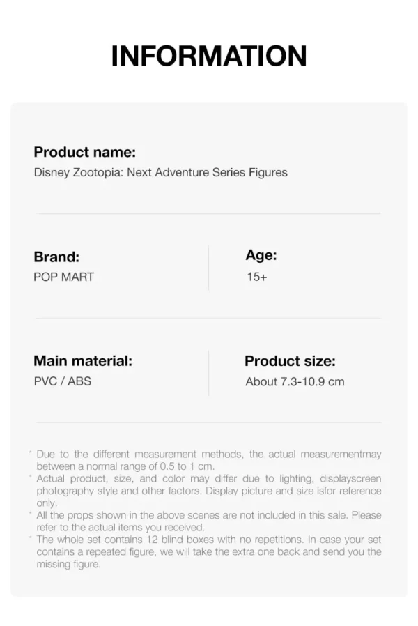 POP MART Disney Zootopia: Next Adventure Series Figures 1PC/12PCS Blind Box Limited to 2pcs/sets per Order